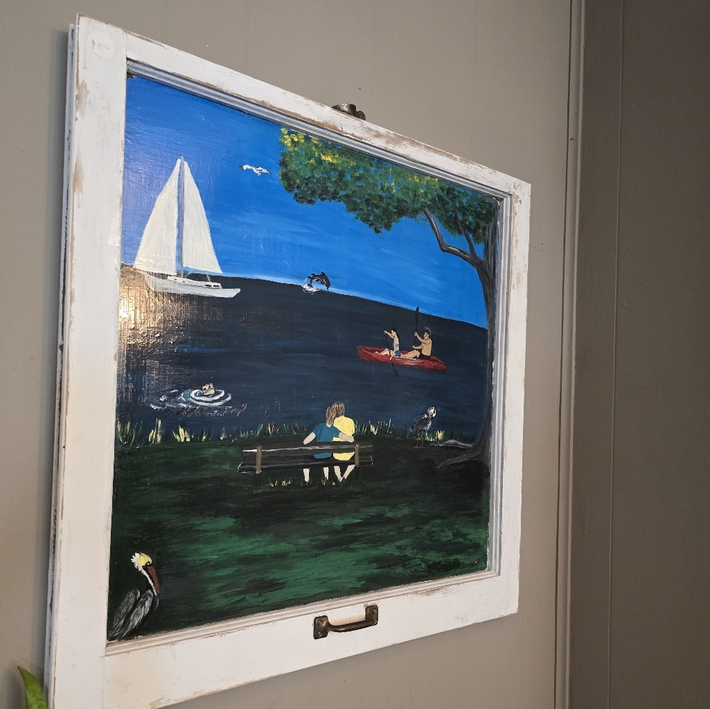Window Frame Acrylic Painting